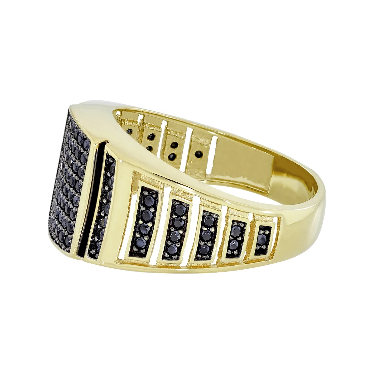 Anillo en oro amarillo de 18 Kilates, con zircones