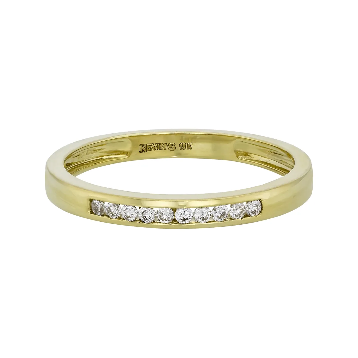 Argolla en oro amarillo de 18 Kilates, Cintillo, con diamantes de 0.11 Ct