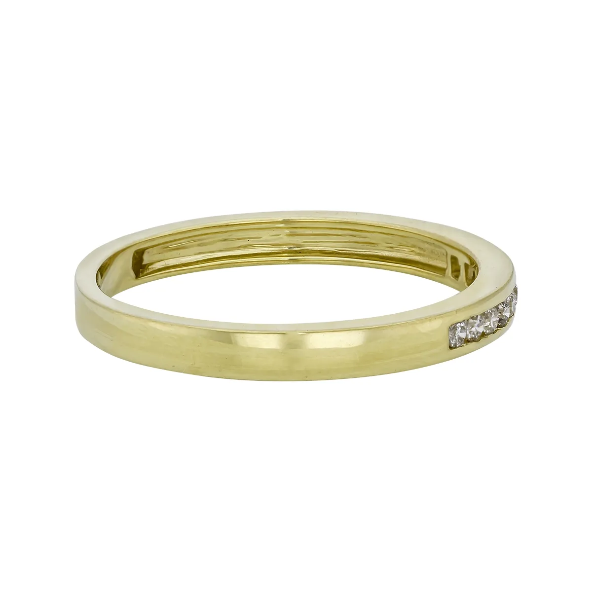 Argolla en oro amarillo de 18 Kilates, Cintillo, con diamantes de 0.11 Ct