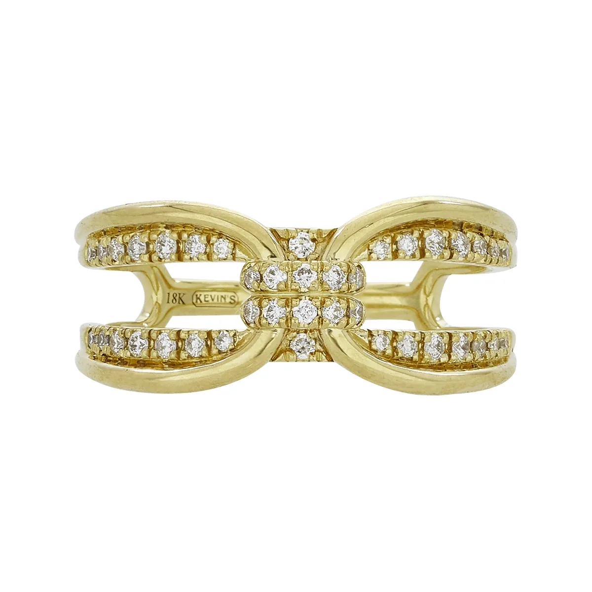 Anillo en oro amarillo de 18 Kilates, con diamantes de 0.20 Ct