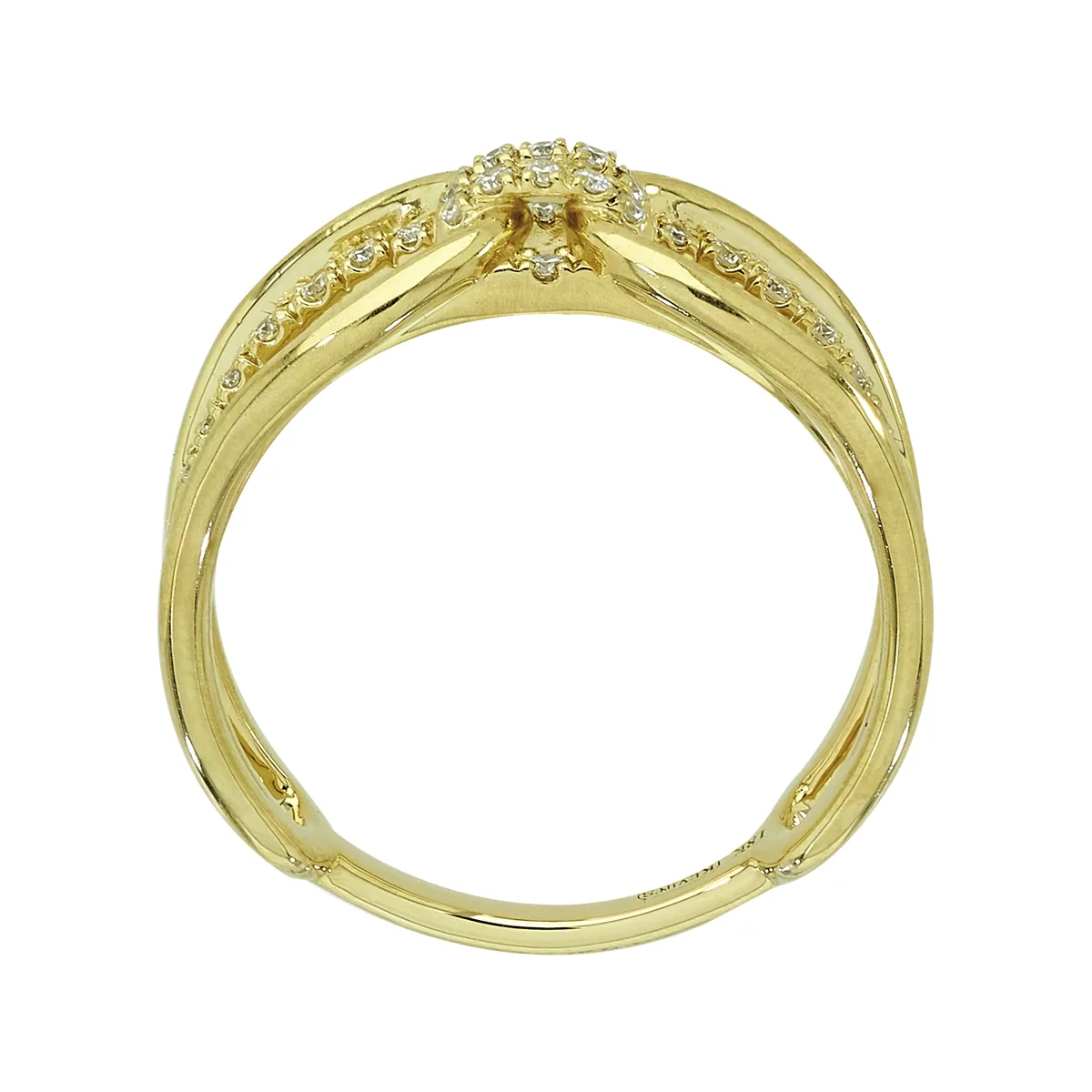 Anillo en oro amarillo de 18 Kilates, con diamantes de 0.20 Ct
