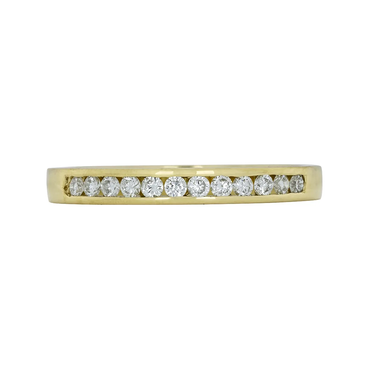 Argolla en oro amarillo de 18 Kilates, Cintillo, con diamantes de 0.25 Ct