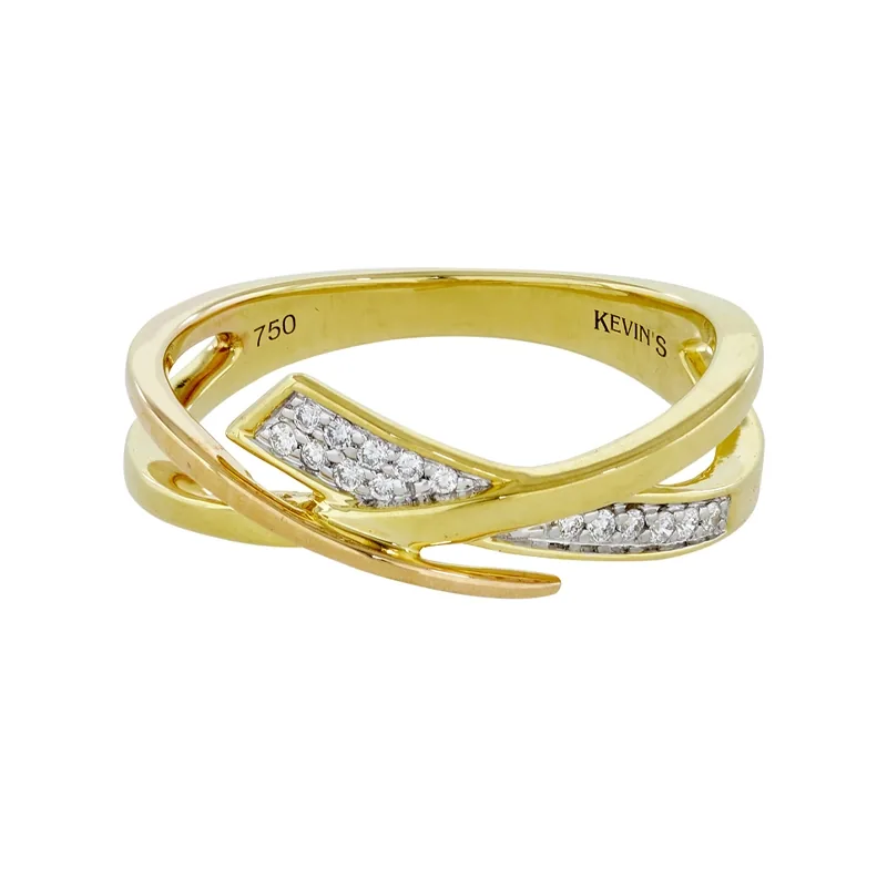 Anillo en oro amarillo de 18 Kilates, con diamantes de 0.07 Ct