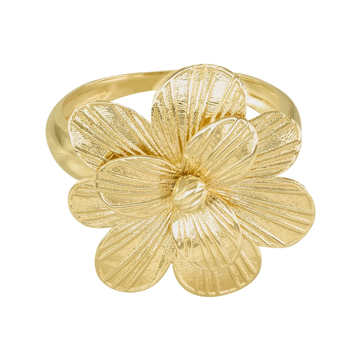 Anillo en oro amarillo de 18 Kilates con visos satinado