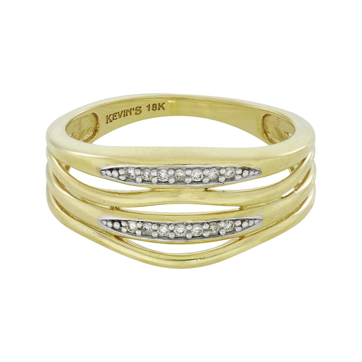 Anillo en oro amarillo de 18 Kilates, con diamantes de 0.07 Ct