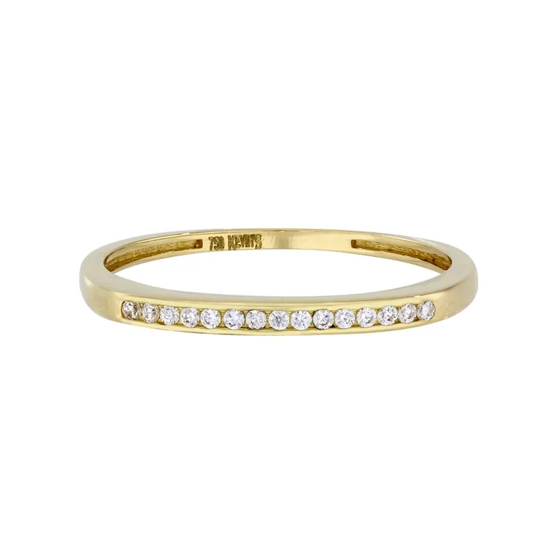 Anillo en oro amarillo de 18 Kilates, con zircones