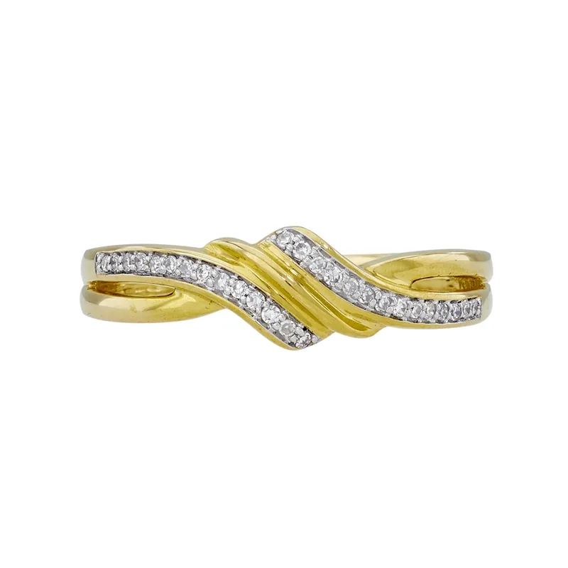 Anillo en oro amarillo de 18 Kilates, con diamantes de 0.08 Ct