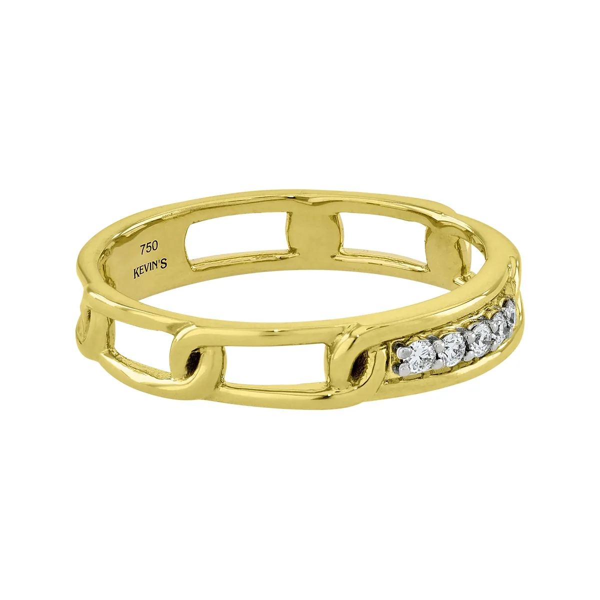 Anillo en oro amarillo de 18 Kilates, con diamantes de 0.08 Ct