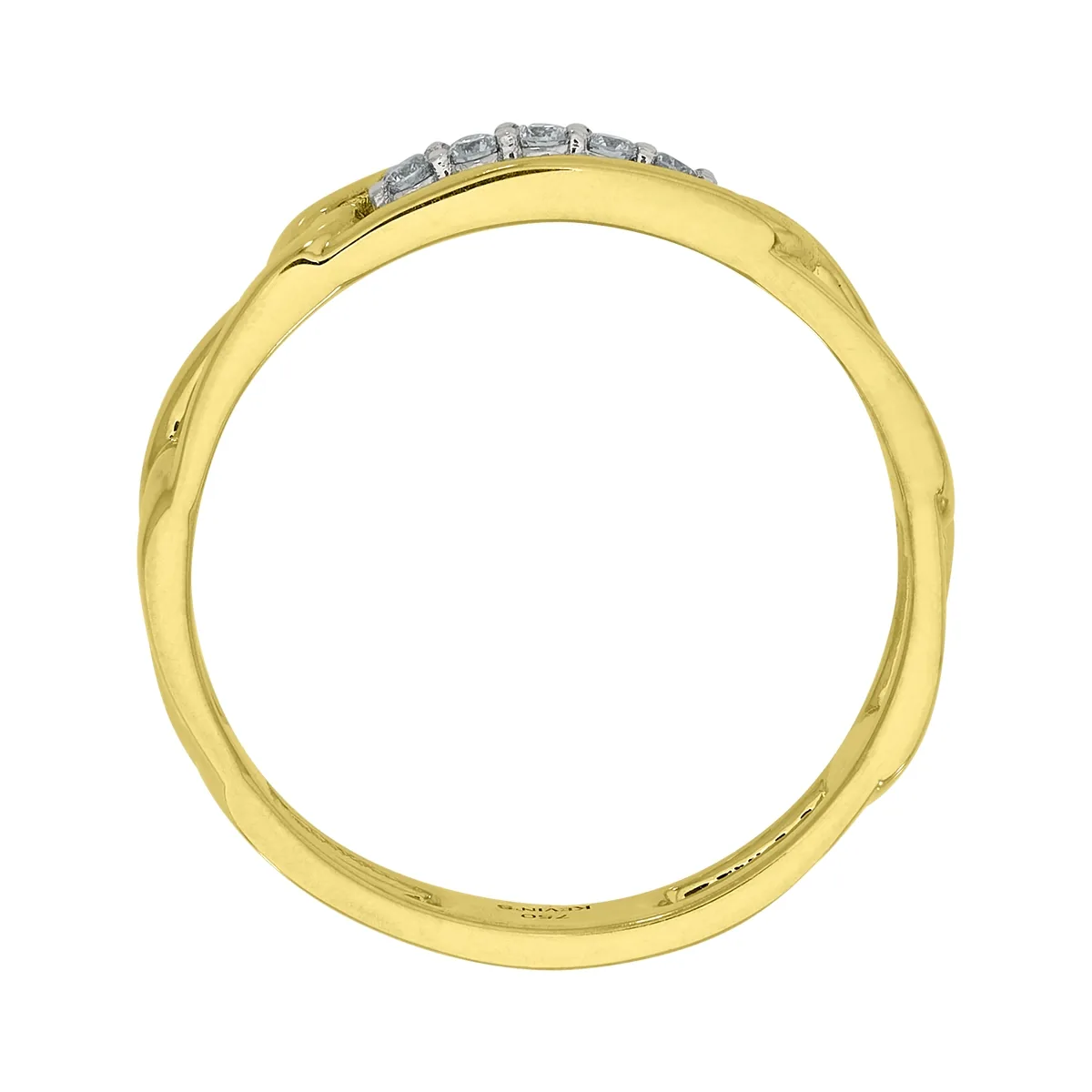 Anillo en oro amarillo de 18 Kilates, con diamantes de 0.08 Ct