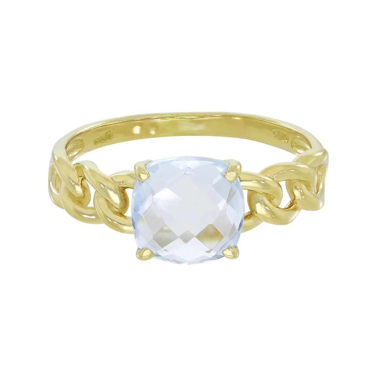 Anillo en oro amarillo de 18 Kilates, con topacio central