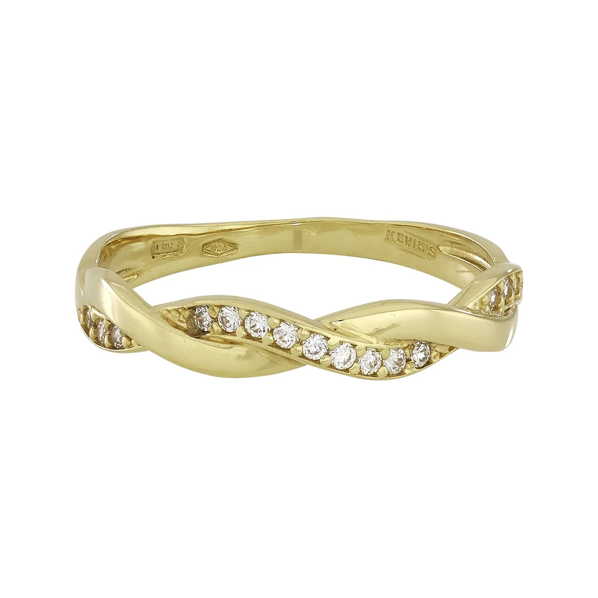 Anillo en oro amarillo de 18 Kilates, con zircones