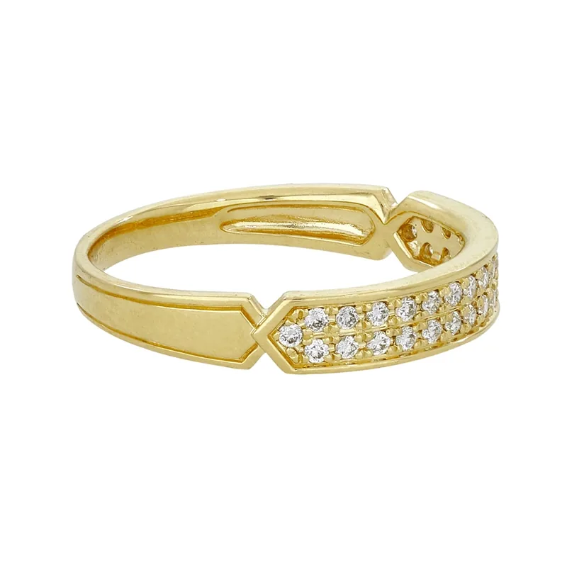 Anillo en oro amarillo de 18 Kilates, con diamantes de 0.20 Ct