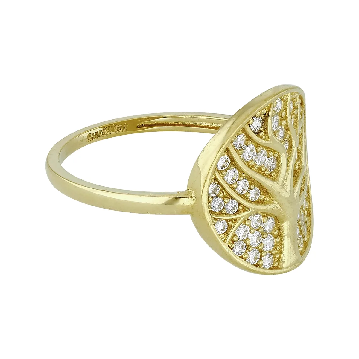 Anillo árbol de la vida en oro amarillo de 18 Kilates, con zircones
