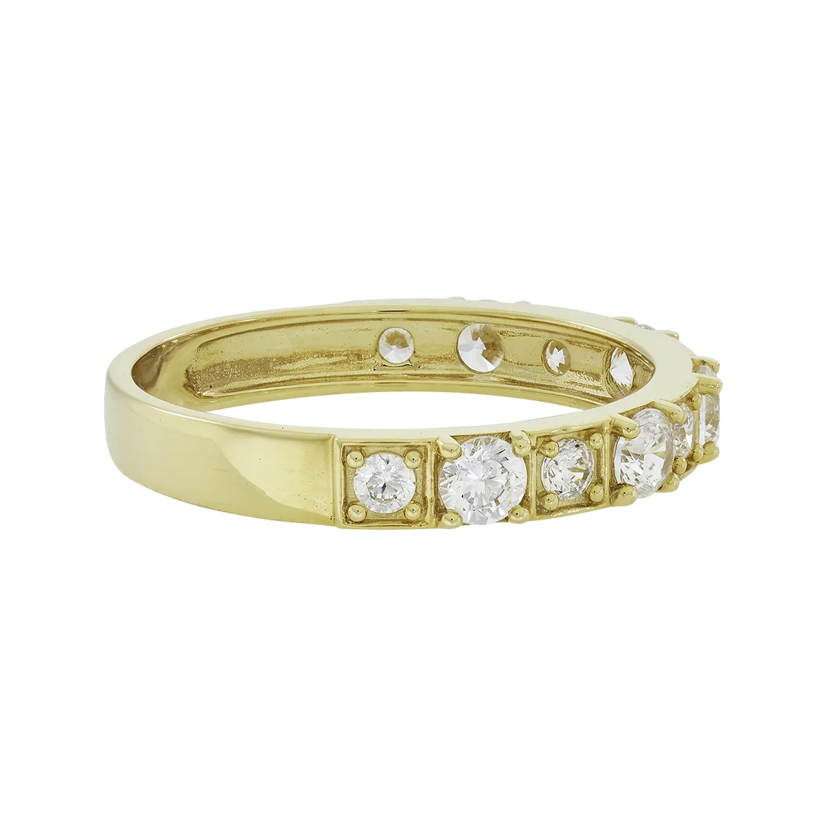 Anillo en oro amarillo de 18 Kilates, con zircones