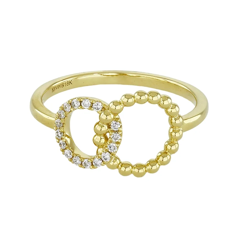 Anillo en oro amarillo de 18 Kilates, con diamantes de 0.11 Ct