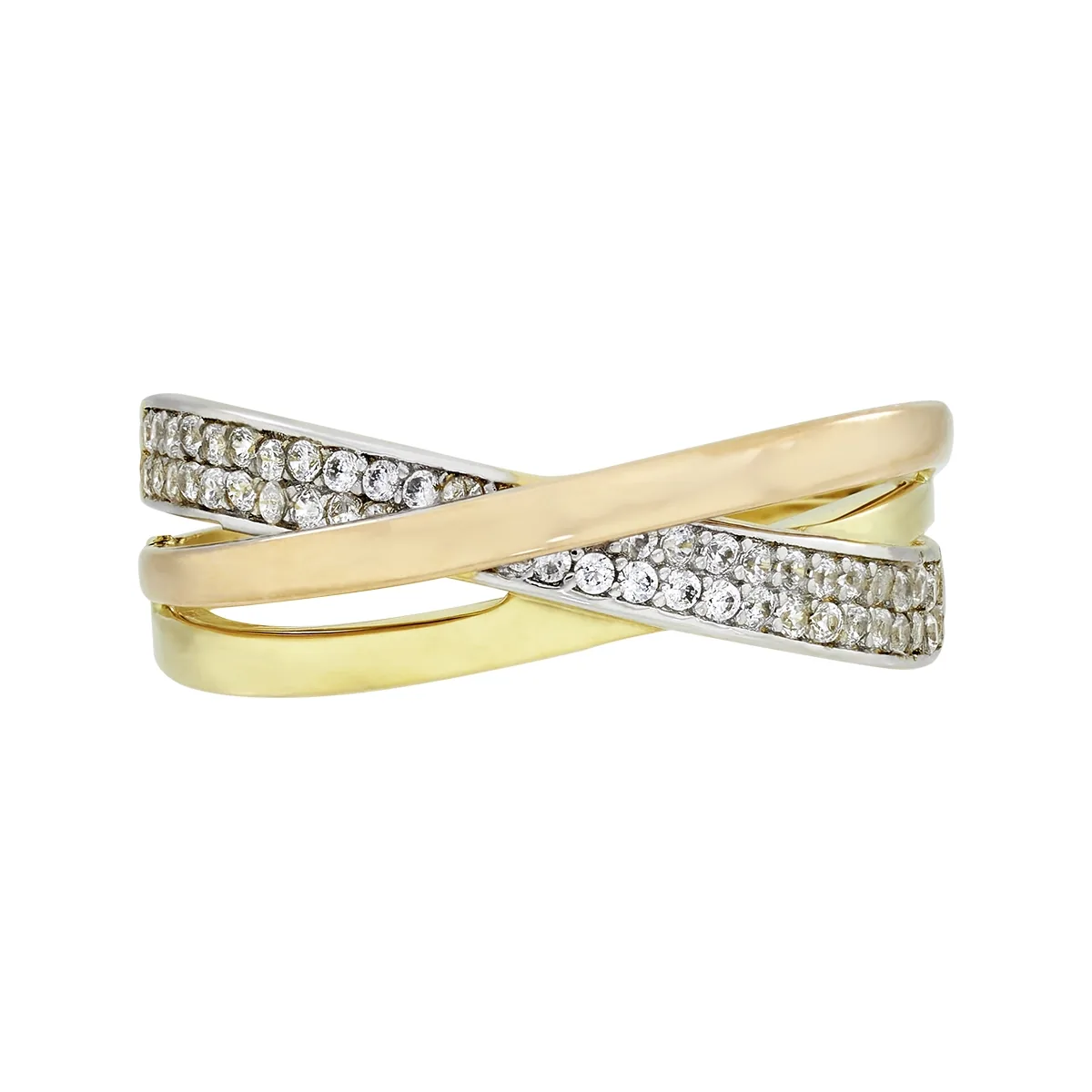 Anillo en oro amarillo de 18 Kilates, con zircones
