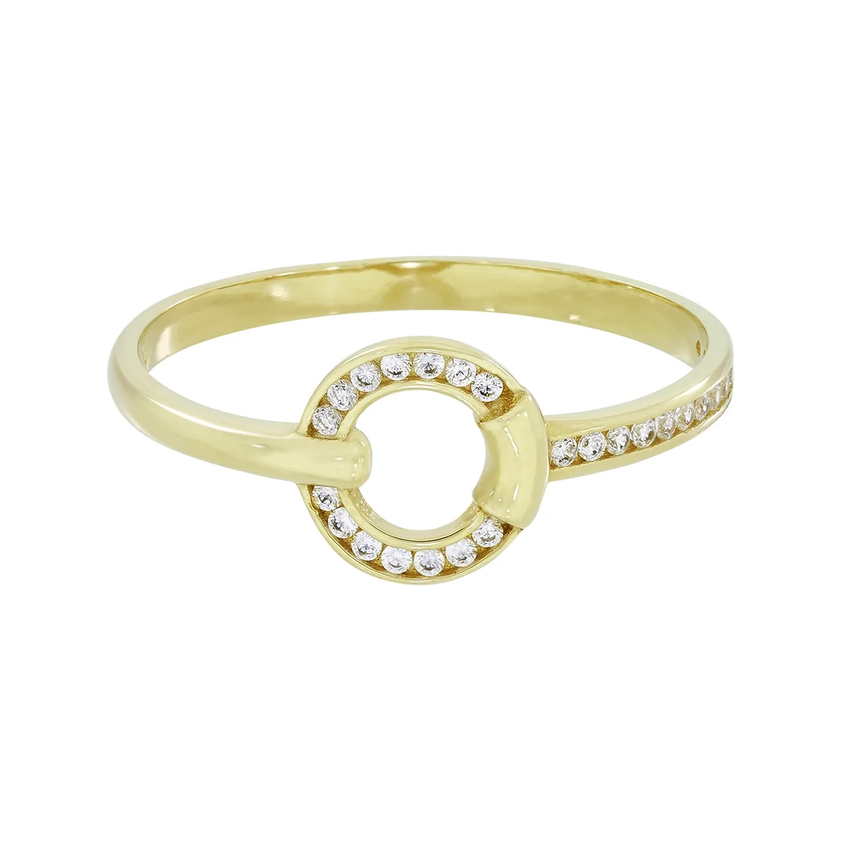 Anillo en oro amarillo de 18 Kilates, con zircones
