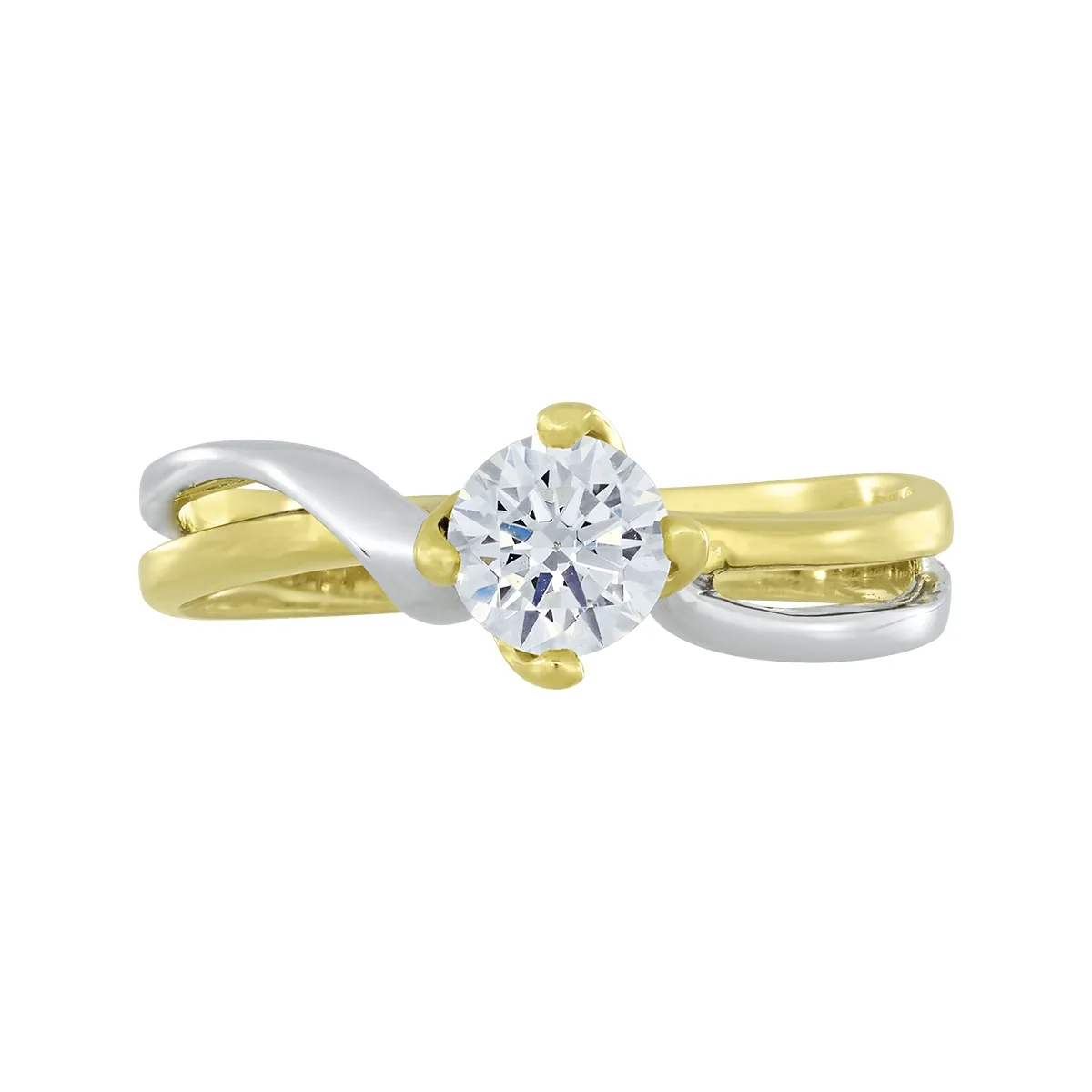 Anillo en oro amarillo de 18 Kilates, con zircón central