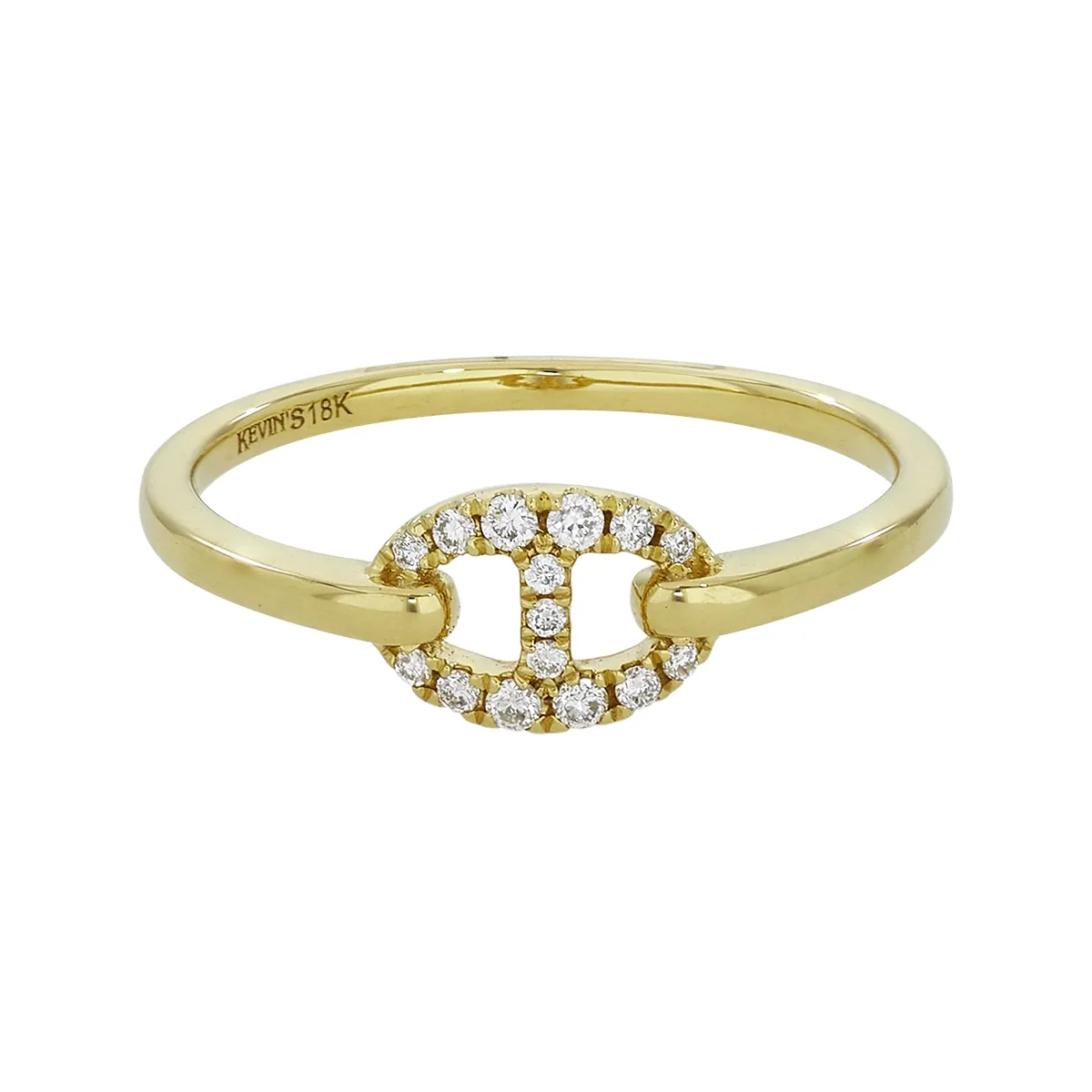 Anillo en oro amarillo de 18 Kilates, con diamantes de 0.12 Ct