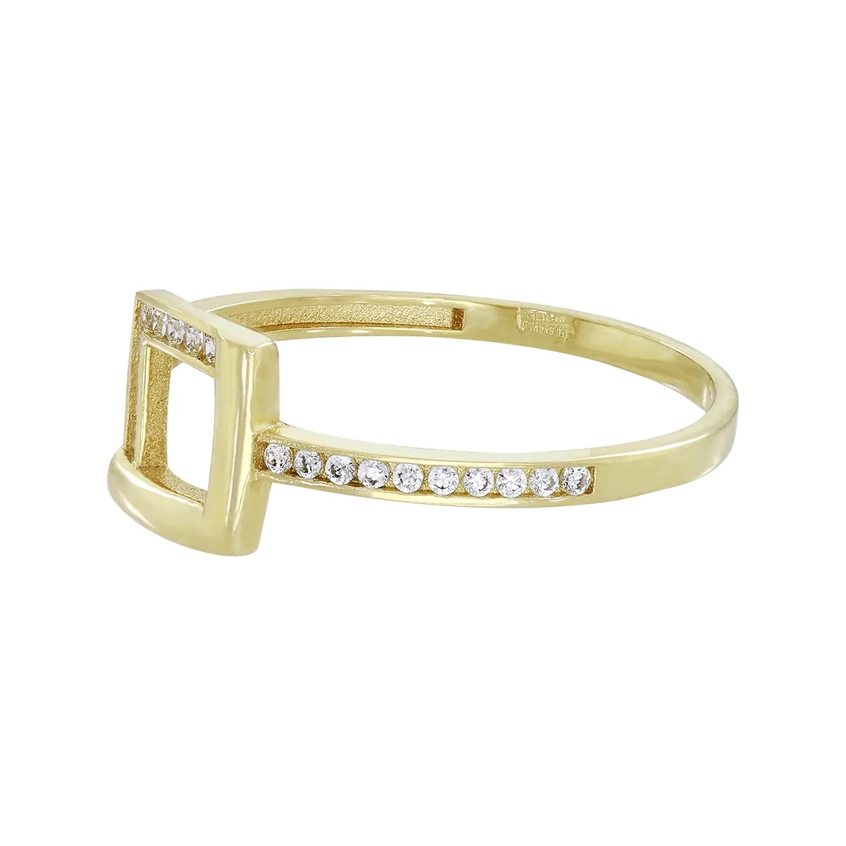 Anillo en oro amarillo de 18 Kilates, con zircones