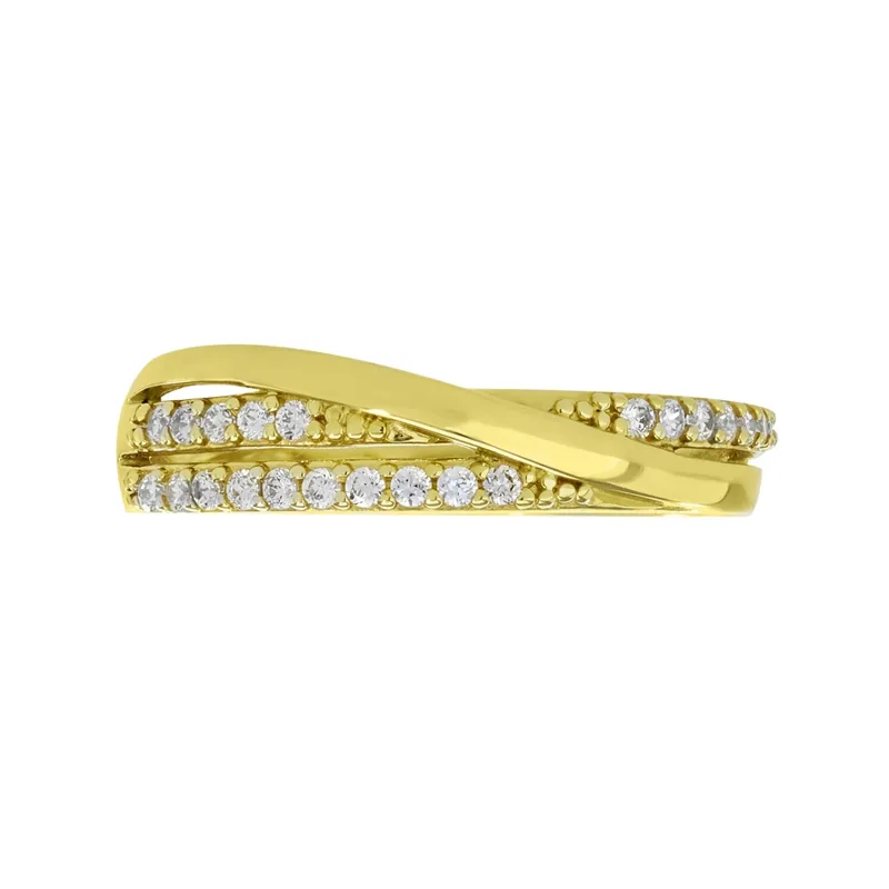 Anillo en oro amarillo de 18 Kilates, con zircones