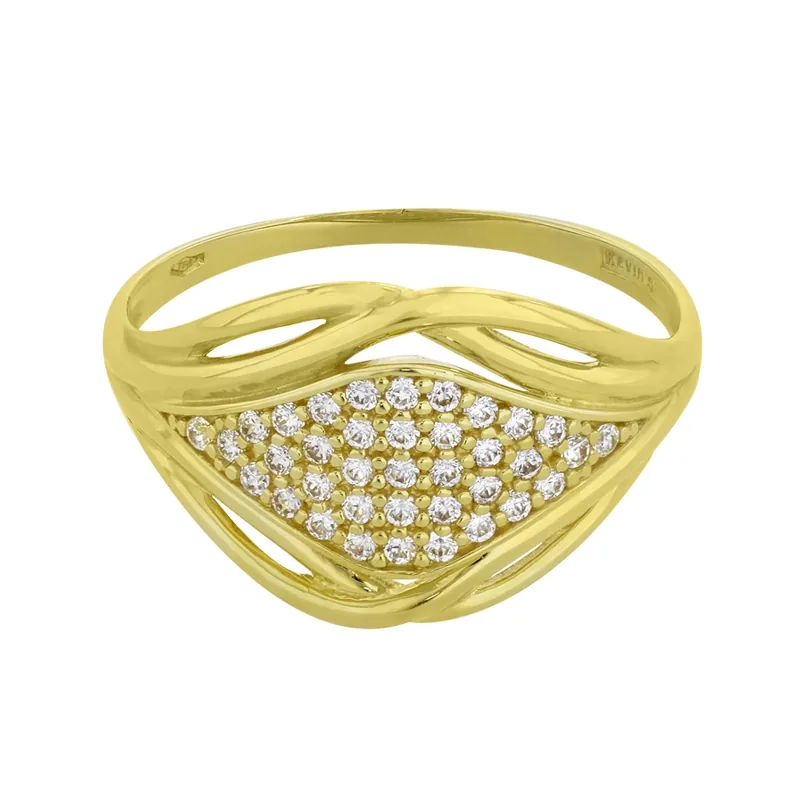 Anillo en oro amarillo de 18 Kilates, con zircones