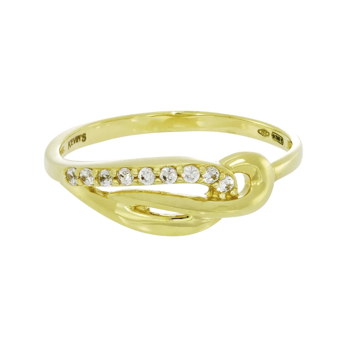 Anillo en oro amarillo de 18 Kilates, con zircones
