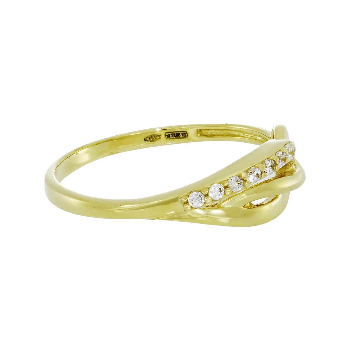 Anillo en oro amarillo de 18 Kilates, con zircones