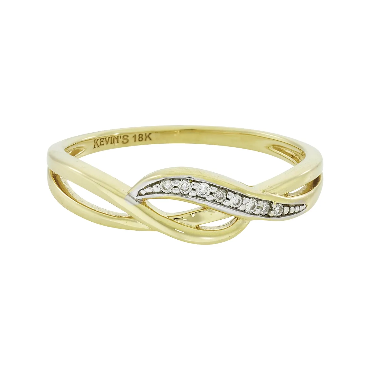 Anillo en oro amarillo de 18 Kilates, con diamantes de 0.04 Ct