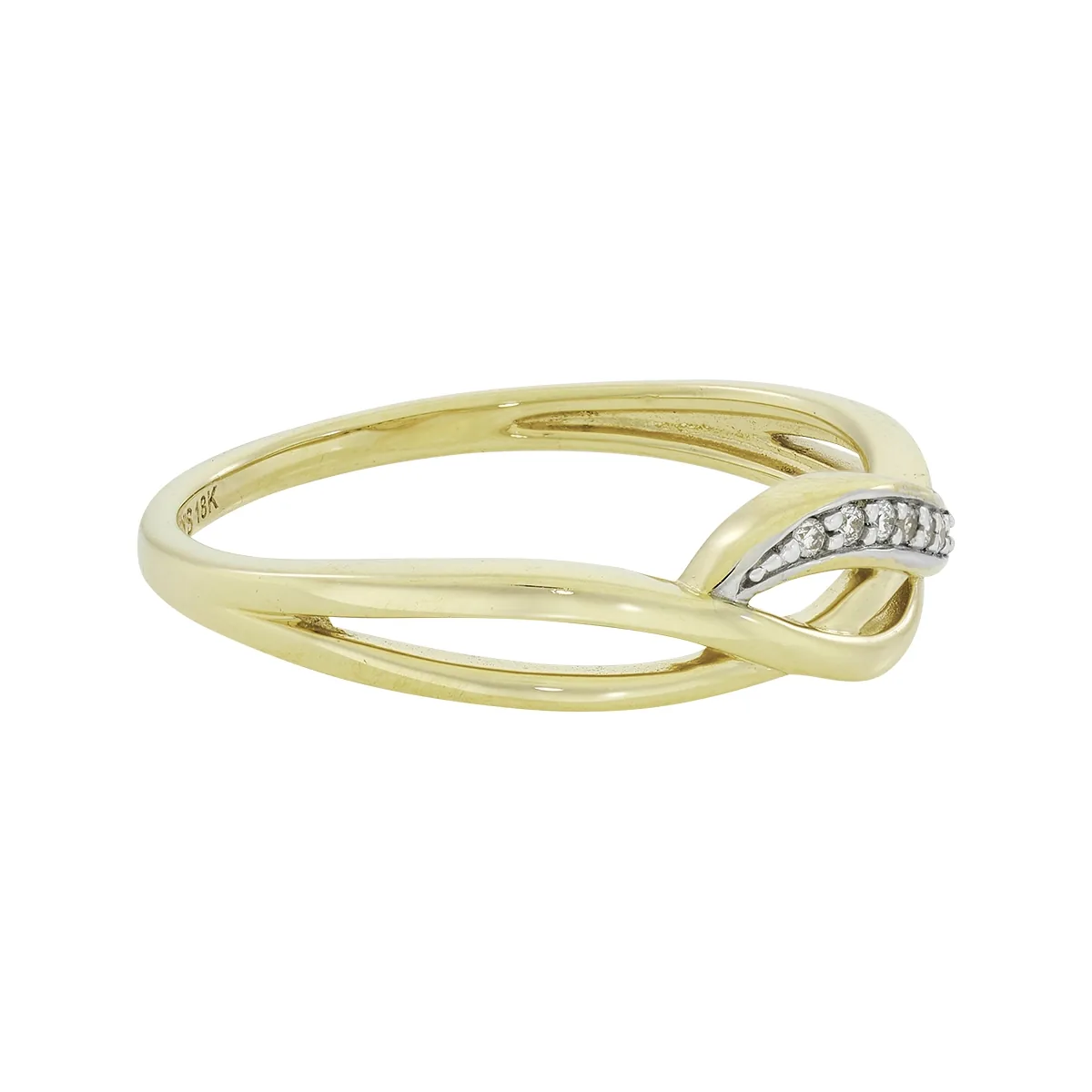 Anillo en oro amarillo de 18 Kilates, con diamantes de 0.04 Ct