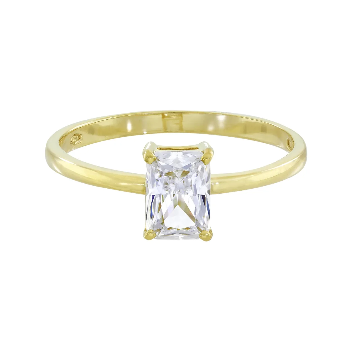 Anillo en oro amarillo de 18 Kilates, con zircón central