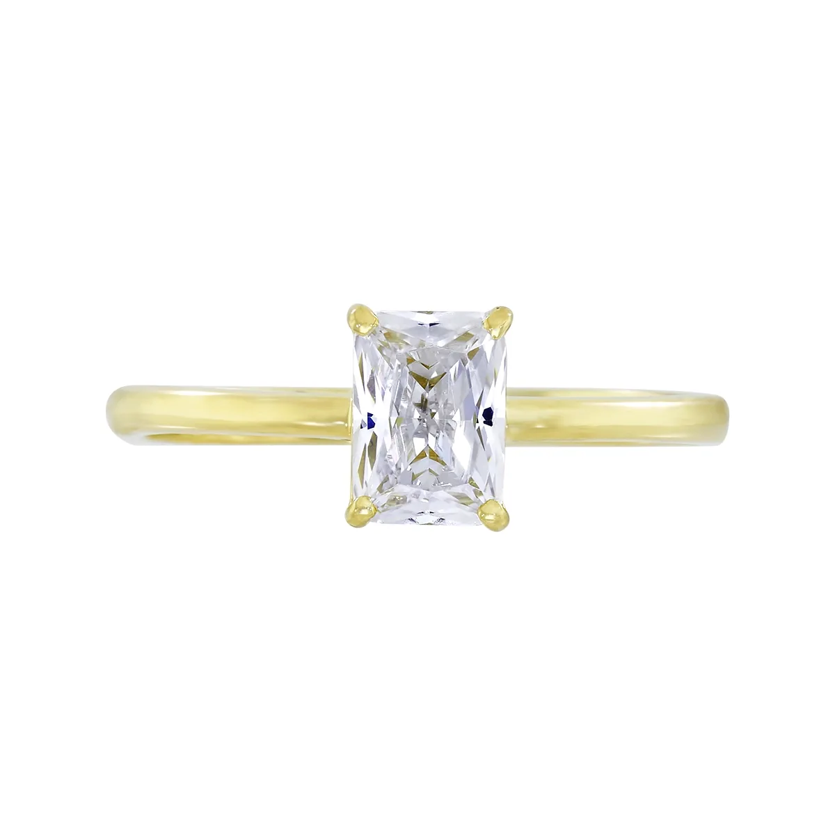 Anillo en oro amarillo de 18 Kilates, con zircón central