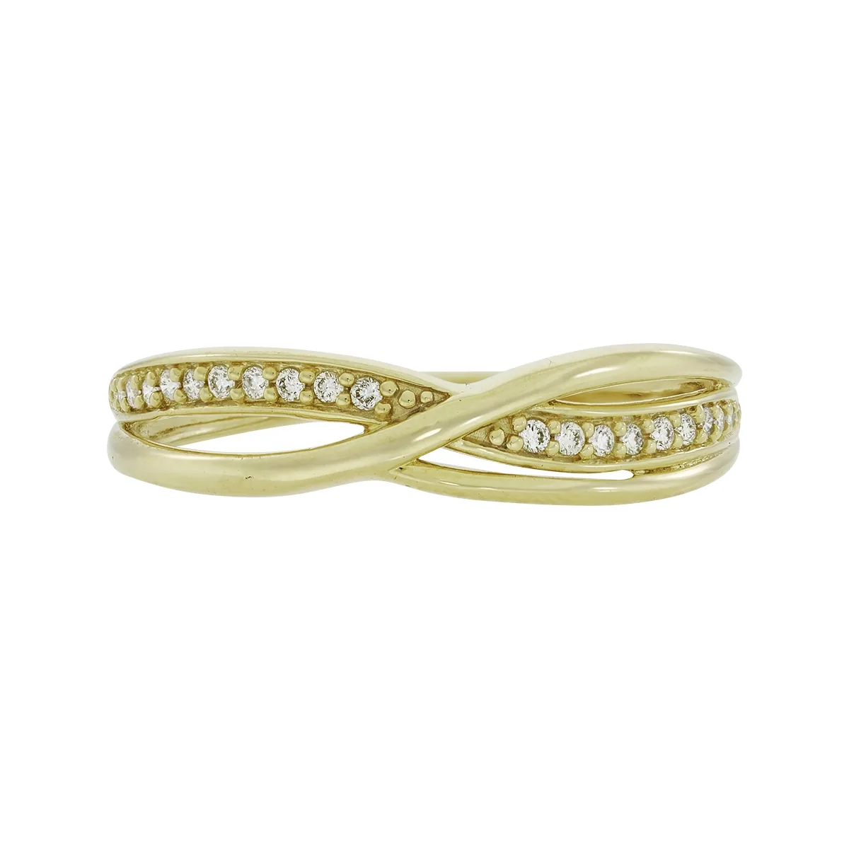 Anillo en oro amarillo de 18 Kilates, con diamantes de 0.10 Ct