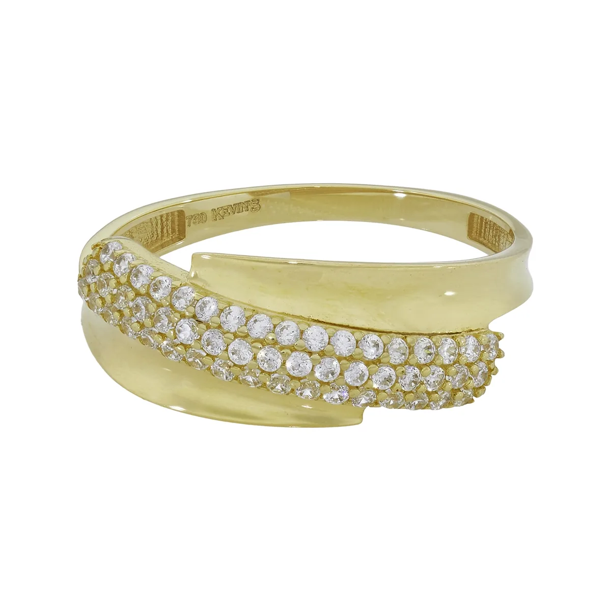 Anillo en oro amarillo de 18 Kilates, con zircones