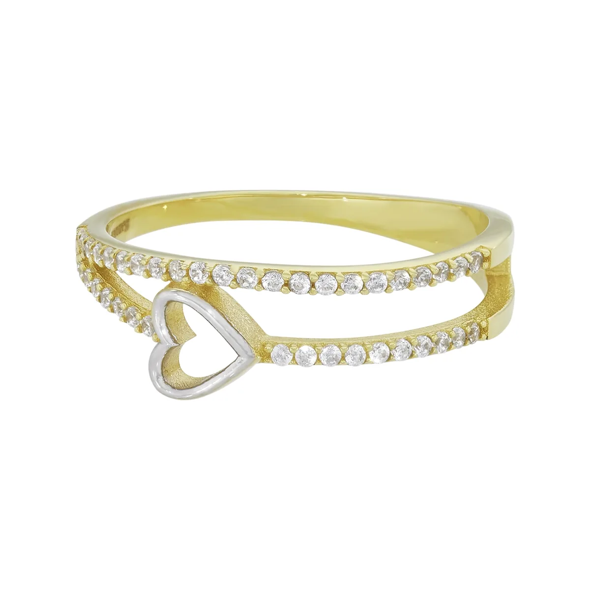 Anillo en oro amarillo de 18 Kilates, con zircones