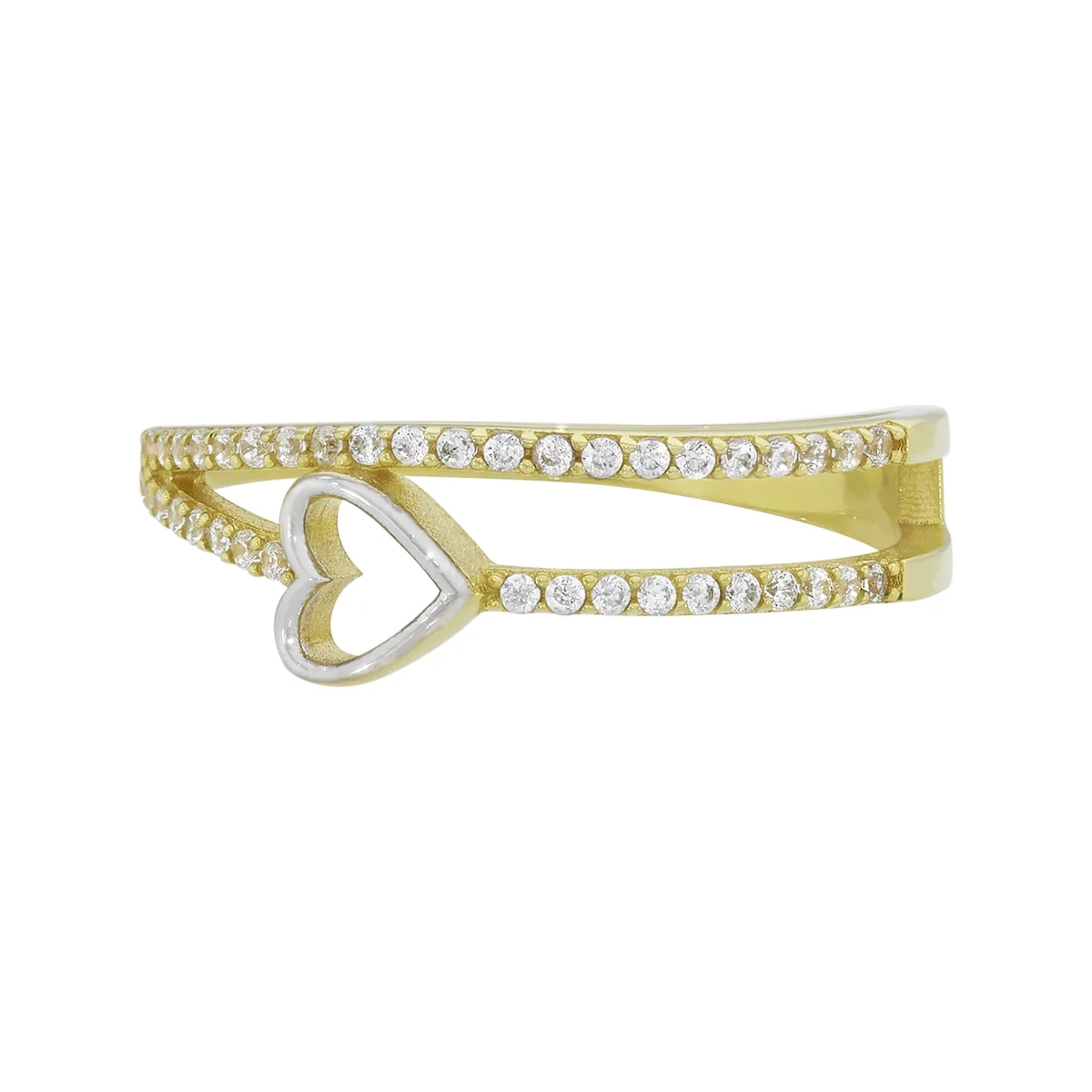Anillo en oro amarillo de 18 Kilates, con zircones
