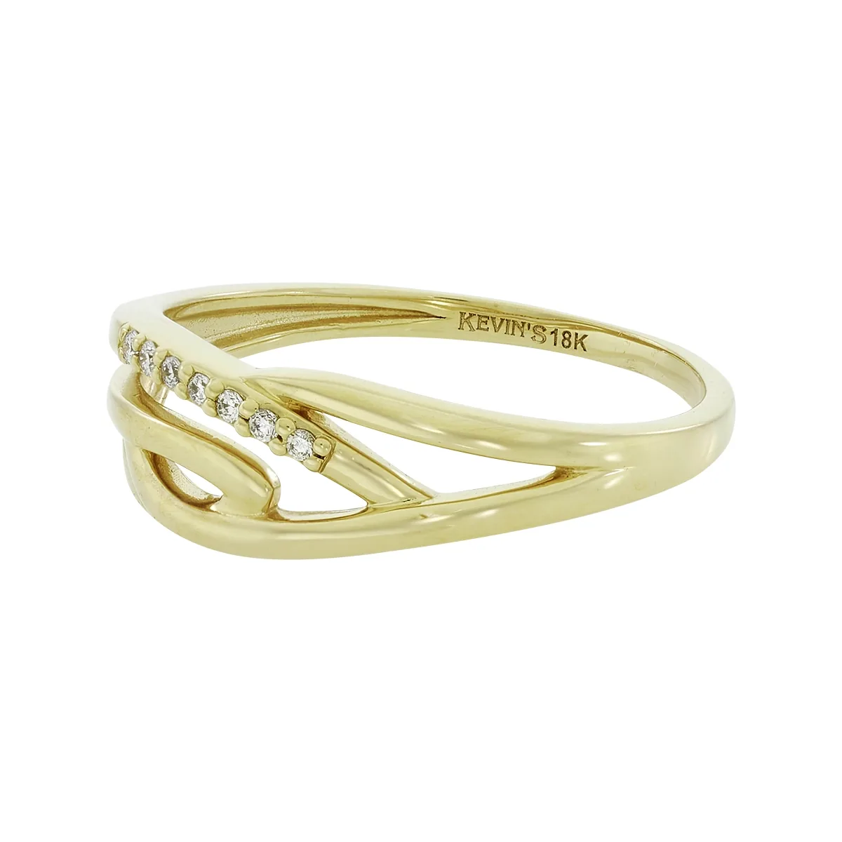 Anillo en oro amarillo de 18 Kilates, con diamantes de 0.03 Ct