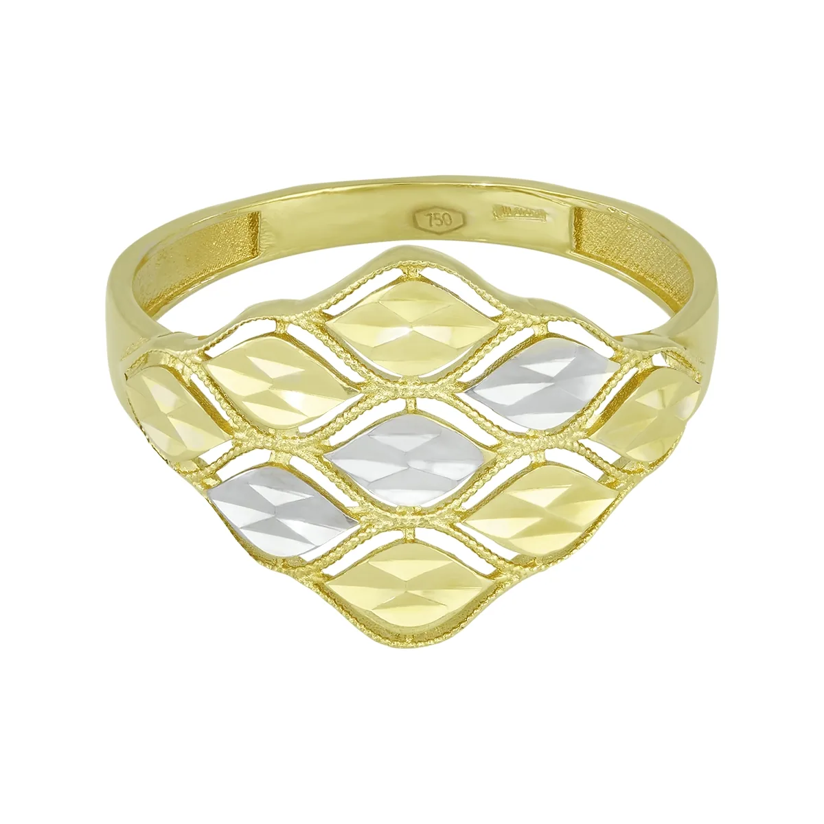 Anillo en oro amarillo de 18 Kilates con visos