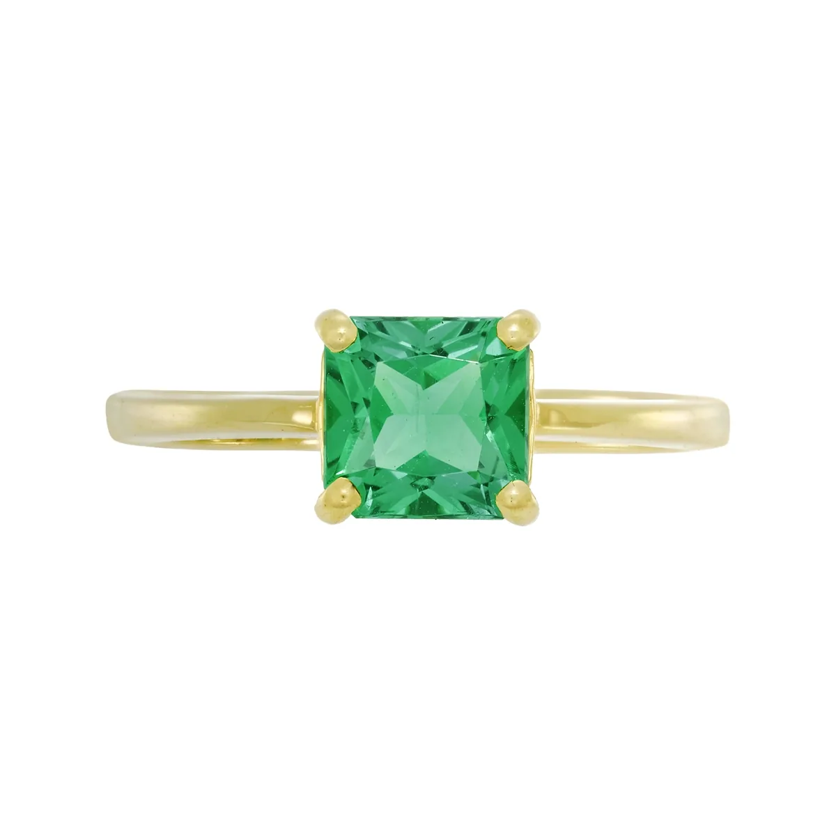 Anillo en oro amarillo de 18 Kilates, con esmeralda laboratorio central de 0.90 Ct