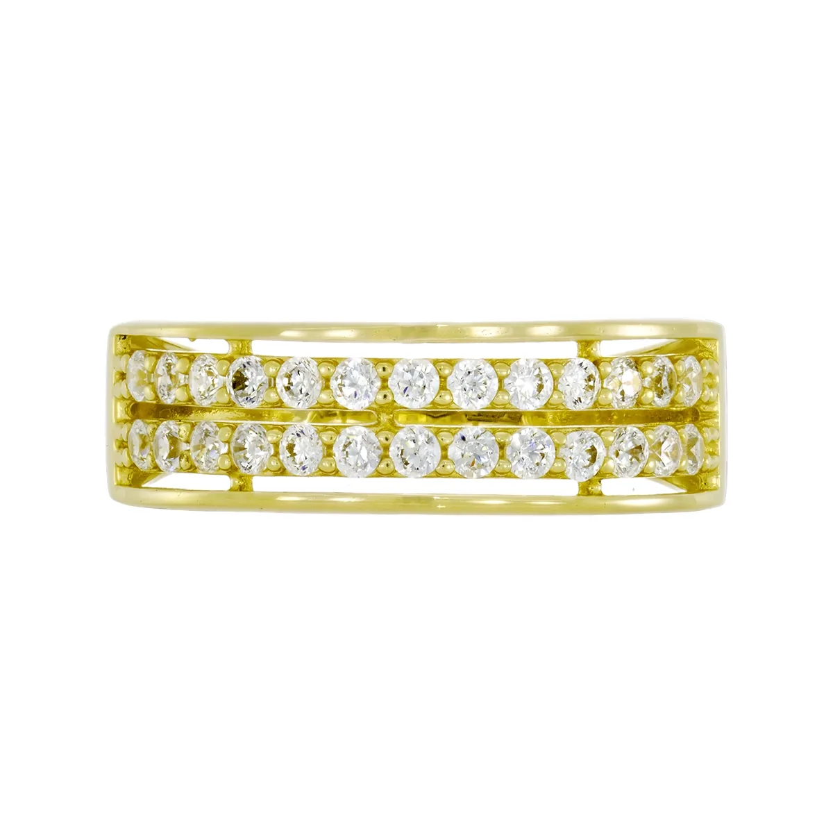 Anillo en oro amarillo de 18 Kilates, con zircones