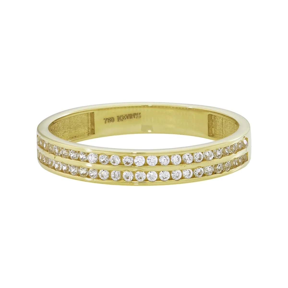 Anillo en oro amarillo de 18 Kilates, con zircones