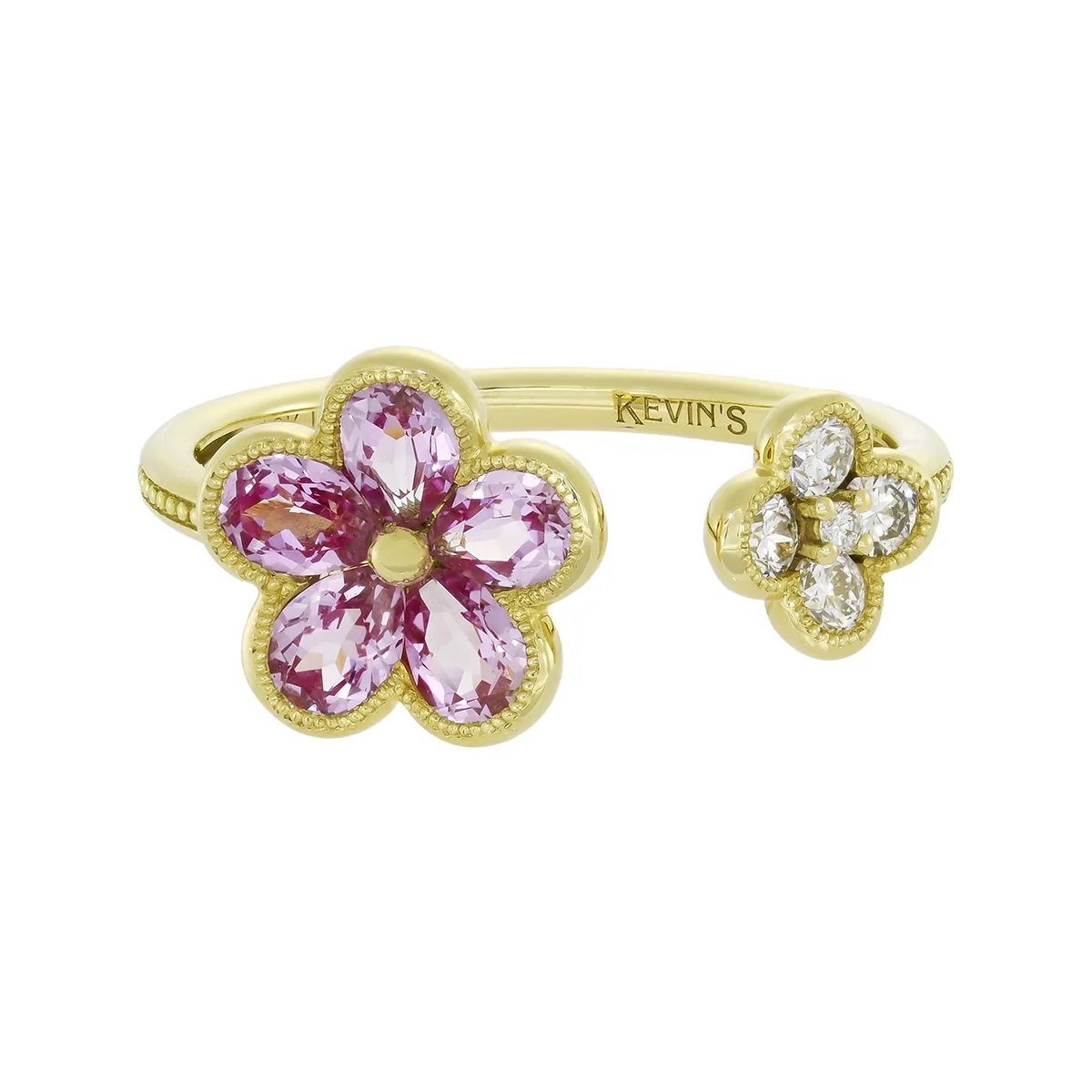 Anillo en oro amarillo de 18 Kilates, con zafiro laboratorios de 0.95 Ct y diamante de laboratorio de 0.17 Ct