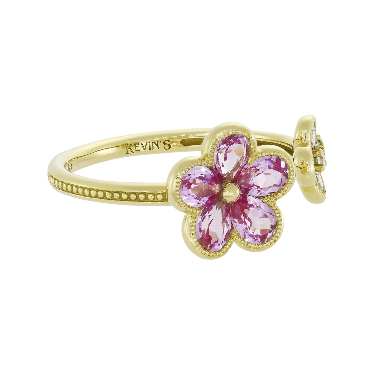 Anillo en oro amarillo de 18 Kilates, con zafiro laboratorios de 0.95 Ct y diamante de laboratorio de 0.17 Ct