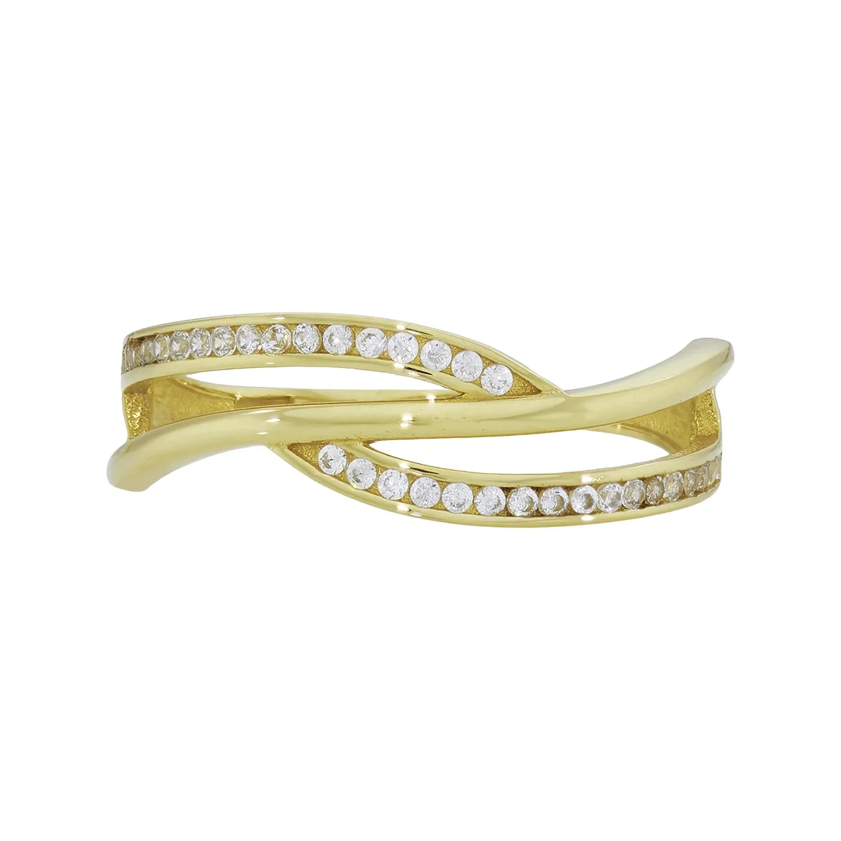 Anillo en oro amarillo de 18 Kilates, con zircones
