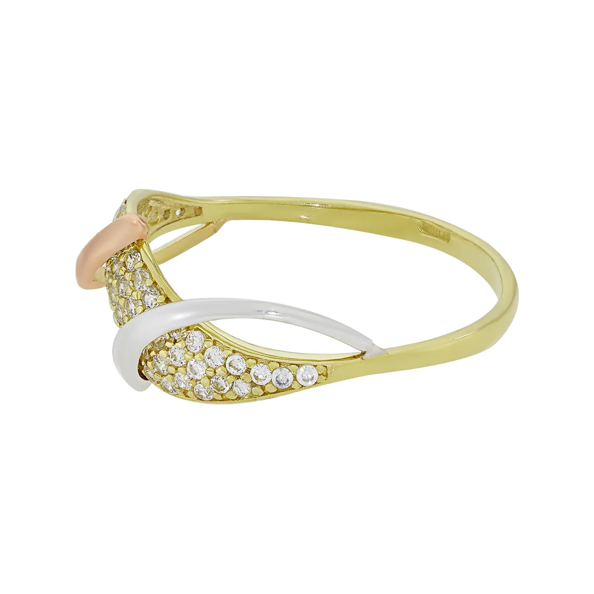 Anillo en oro amarillo de 18 Kilates, con zircones