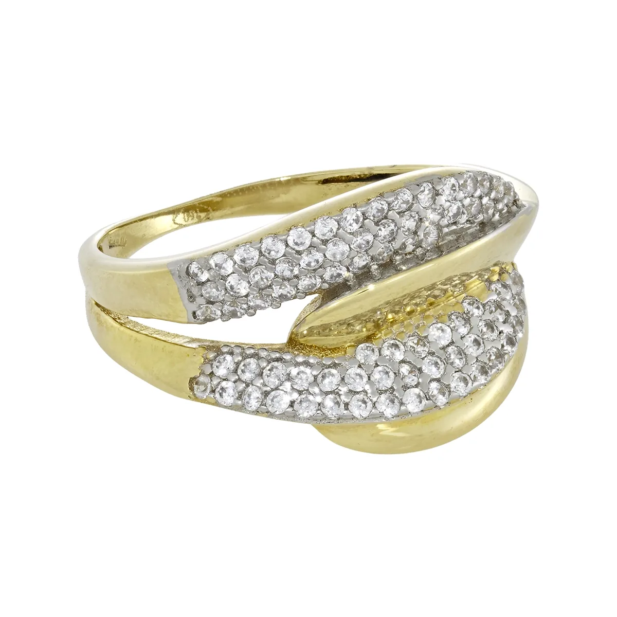 Anillo en oro amarillo de 18 Kilates, con zircones