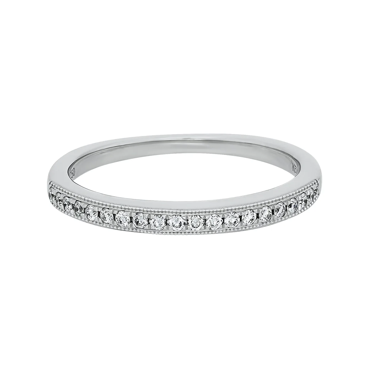 Argolla en oro blanco de 18 Kilates, Cintillo, con diamantes de 0.16 Ct
