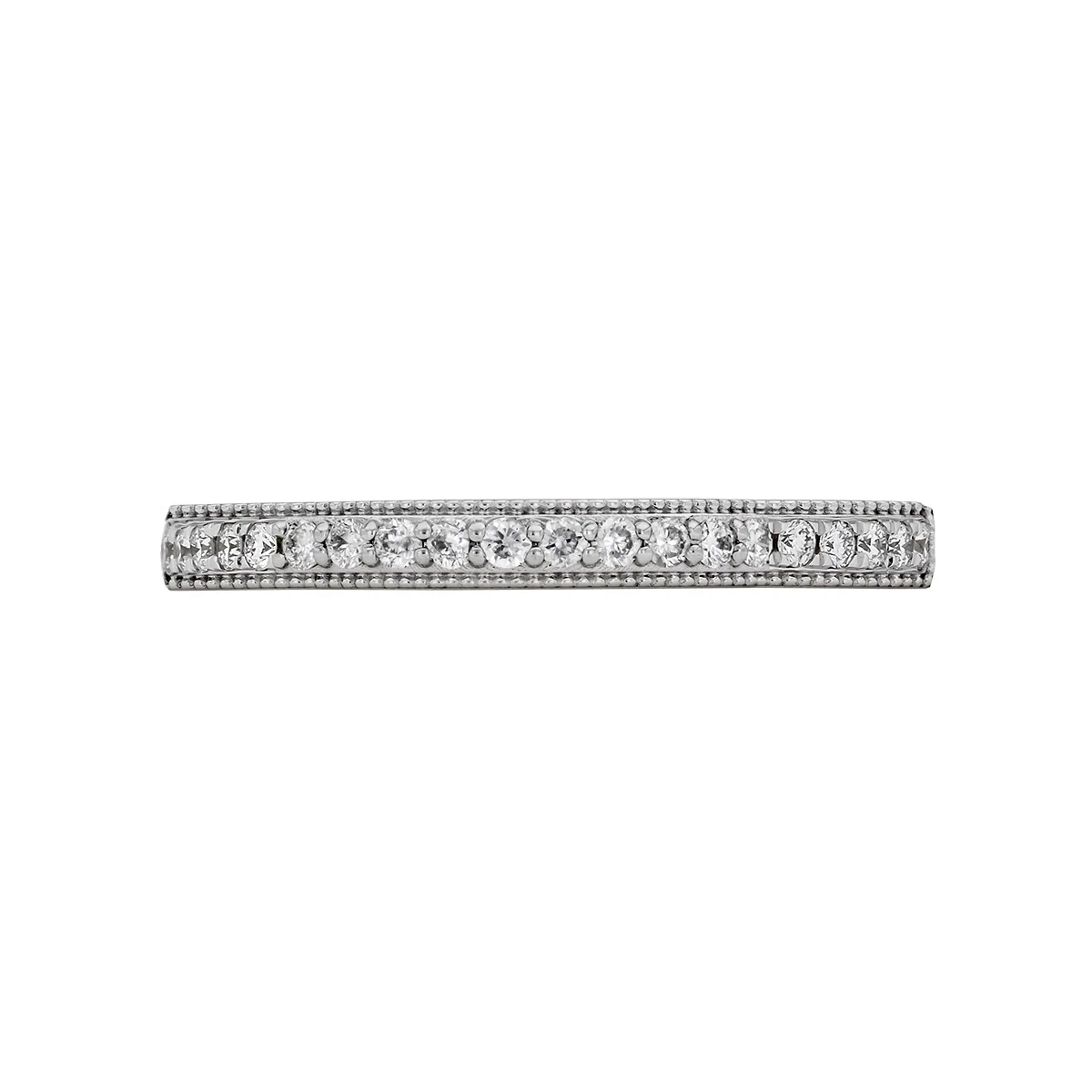 Argolla en oro blanco de 18 Kilates, Cintillo, con diamantes de 0.16 Ct