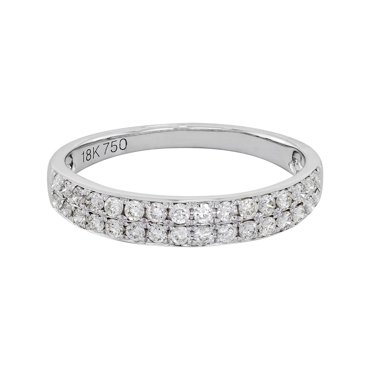 Argolla en oro blanco de 18 Kilates, con diamantes de 0.41 Ct, 3.50 mm. de ancho