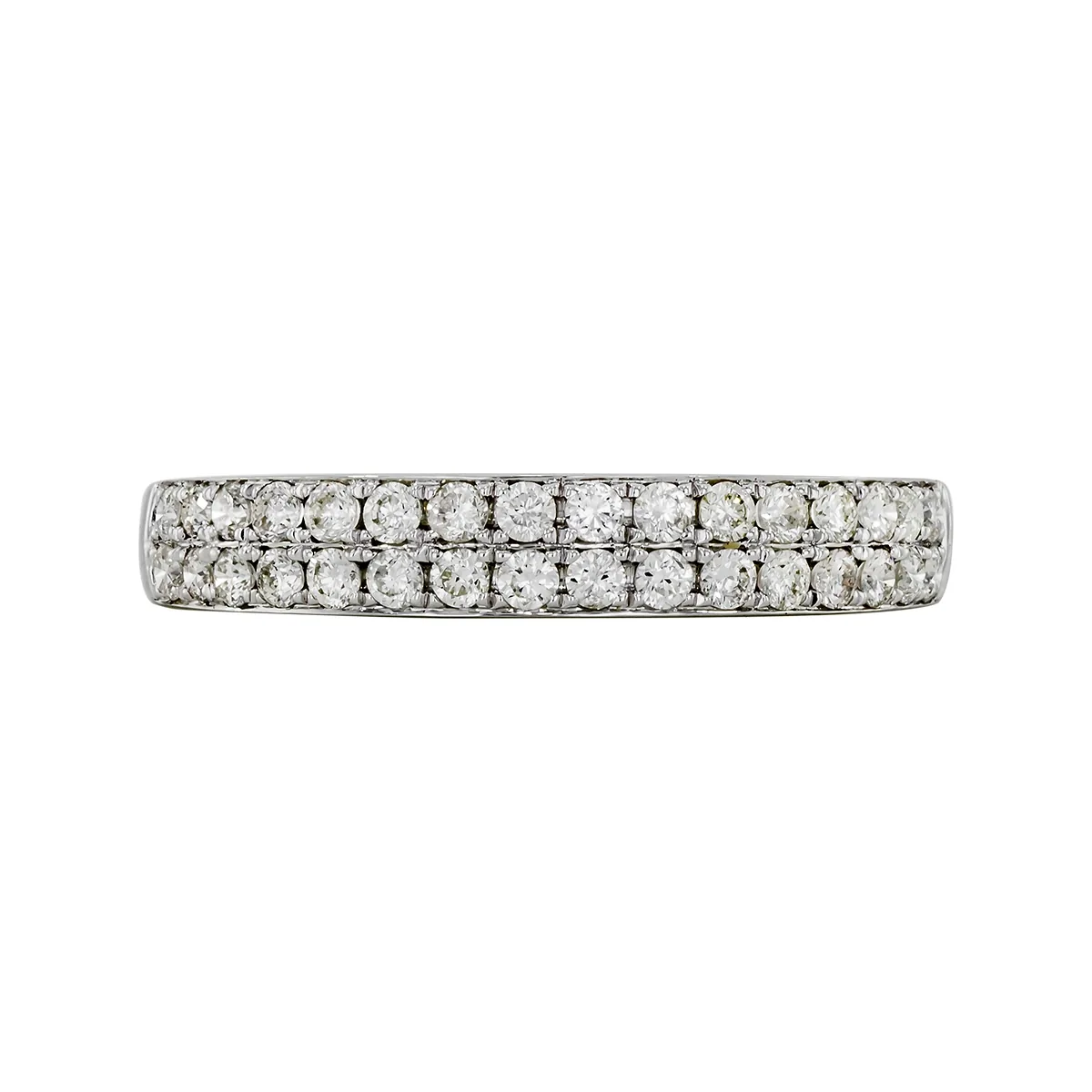 Argolla en oro blanco de 18 Kilates, con diamantes de 0.41 Ct, 3.50 mm. de ancho